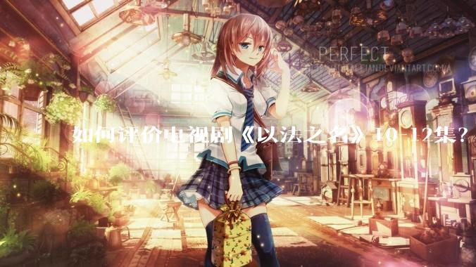 如何评价电视剧《以法之名》10-12集？